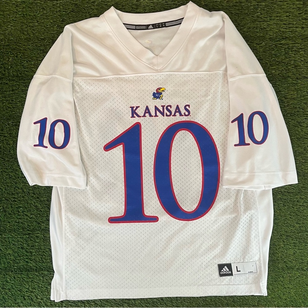 White KU Mens Large #10 Kansas University Jayhawks